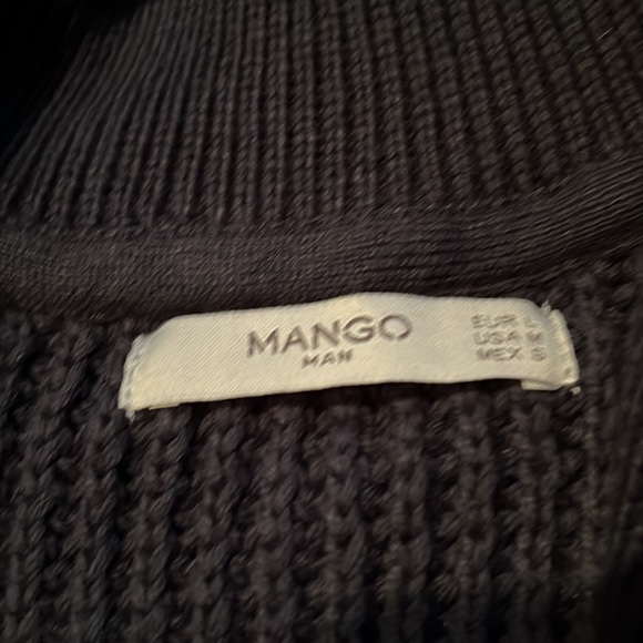 Mango Navy Knit Cardigan Sweater - Picture 6 of 12